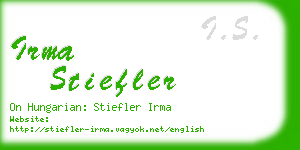 irma stiefler business card